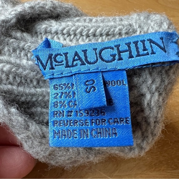 J MCLAUGHLIN GLOVES MERINO WOOL CASHMERE NYLON WARM COZY WINTER DESIGNER GRAY OS - Picture 6 of 8